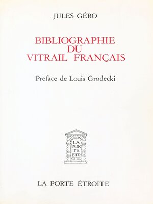 cover image of Bibliographie du vitrail français
